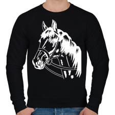 PRINTFASHION Horse - Férfi pulóver - Fekete férfi pulóver, kardigán