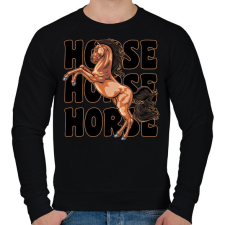 PRINTFASHION horse - Férfi pulóver - Fekete férfi pulóver, kardigán