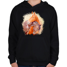 PRINTFASHION horse - Gyerek kapucnis pulóver - Fekete