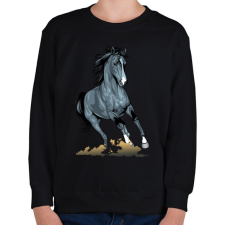 PRINTFASHION Horse - Gyerek pulóver - Fekete gyerek pulóver, kardigán