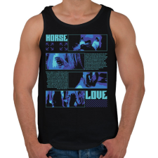 PRINTFASHION Horse Love - Férfi atléta - Fekete atléta, trikó
