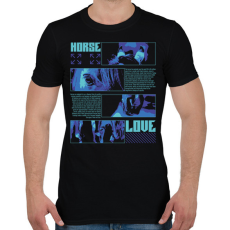 PRINTFASHION Horse Love - Férfi póló - Fekete