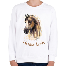 PRINTFASHION Horse Love - Gyerek pulóver - Fehér
