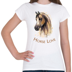 PRINTFASHION Horse Love - Női póló - Fehér