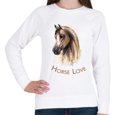 PRINTFASHION Horse Love - Női pulóver - Fehér