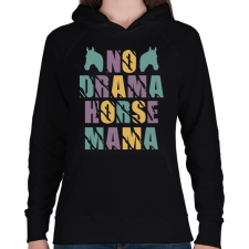 PRINTFASHION Horse mama - Női kapucnis pulóver - Fekete női pulóver, kardigán