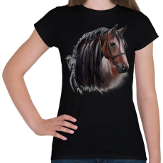 PRINTFASHION horse - Női póló - Fekete