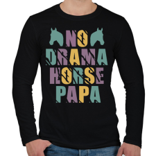 PRINTFASHION Horse papa - Férfi hosszú ujjú póló - Fekete férfi póló