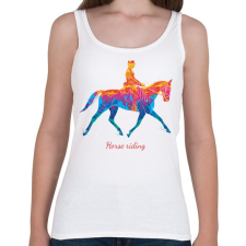 PRINTFASHION Horse riding - Színes - Női atléta - Fehér női trikó