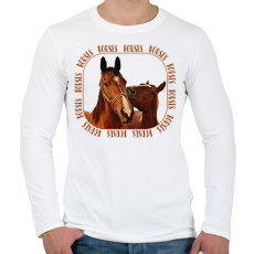 PRINTFASHION Horses  - Férfi hosszú ujjú póló - Fehér