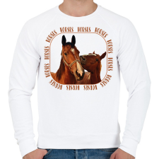 PRINTFASHION Horses  - Férfi pulóver - Fehér férfi pulóver, kardigán
