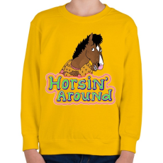 PRINTFASHION Horsin' around - Gyerek pulóver - Sárga