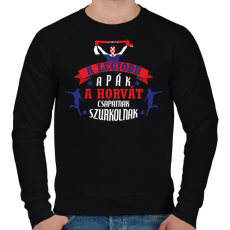 PRINTFASHION Horvát csapat - Férfi pulóver - Fekete