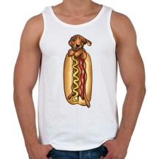 PRINTFASHION Hot dog - Férfi atléta - Fehér atléta, trikó