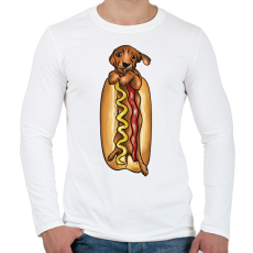 PRINTFASHION Hot dog - Férfi hosszú ujjú póló - Fehér