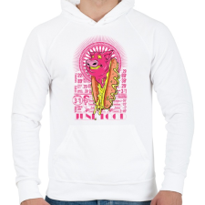 PRINTFASHION Hot dog - Férfi kapucnis pulóver - Fehér férfi pulóver, kardigán