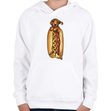 PRINTFASHION Hot dog - Gyerek kapucnis pulóver - Fehér gyerek pulóver, kardigán