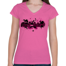 PRINTFASHION hot girl - Női V-nyakú póló - Rózsaszín női póló