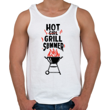 PRINTFASHION Hot grill summer - Férfi atléta - Fehér atléta, trikó