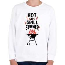 PRINTFASHION Hot grill summer - Gyerek pulóver - Fehér gyerek pulóver, kardigán
