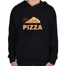 PRINTFASHION hot pizza - Gyerek kapucnis pulóver - Fekete gyerek pulóver, kardigán