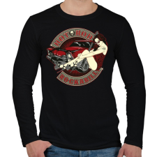 PRINTFASHION Hot road rockabilly - Férfi hosszú ujjú póló - Fekete férfi póló