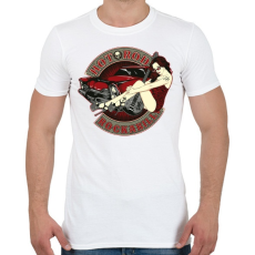 PRINTFASHION Hot road rockabilly - Férfi póló - Fehér