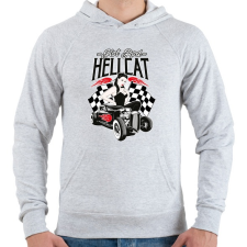 PRINTFASHION hot Rod Hellcat - Férfi kapucnis pulóver - Sport szürke férfi pulóver, kardigán