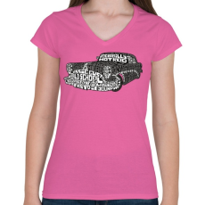 PRINTFASHION Hot rod - Női V-nyakú póló - Rózsaszín