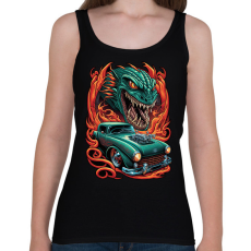 PRINTFASHION Hot Rod Retro autó sárkánnyal - Női atléta - Fekete