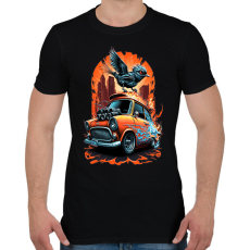 PRINTFASHION Hot Rod Retro MINI Car - Férfi póló - Fekete