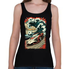 PRINTFASHION Hot Rod versenyautó hullámokkal - Női atléta - Fekete