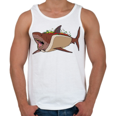 PRINTFASHION Hot Shark - Férfi atléta - Fehér