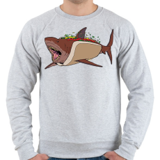 PRINTFASHION Hot Shark - Férfi pulóver - Sport szürke