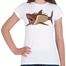PRINTFASHION Hot Shark - Női póló - Fehér