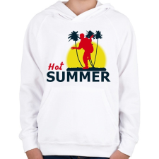 PRINTFASHION HOT SUMMER1 - Gyerek kapucnis pulóver - Fehér gyerek pulóver, kardigán