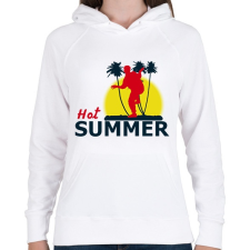 PRINTFASHION HOT SUMMER1 - Női kapucnis pulóver - Fehér női pulóver, kardigán