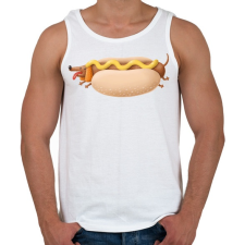 PRINTFASHION Hotdog - Férfi atléta - Fehér atléta, trikó