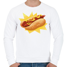 PRINTFASHION Hotdog - Férfi pulóver - Fehér férfi pulóver, kardigán