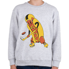 PRINTFASHION Hotdog hokista - Gyerek pulóver - Sport szürke
