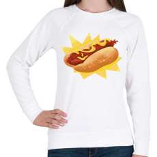 PRINTFASHION Hotdog - Női pulóver - Fehér