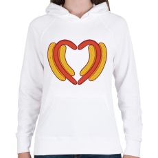 PRINTFASHION Hotdog szív - Női kapucnis pulóver - Fehér