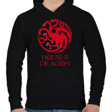 PRINTFASHION house of dragon - Férfi kapucnis pulóver - Fekete férfi pulóver, kardigán