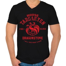 PRINTFASHION House Targaryen - Férfi V-nyakú póló - Fekete