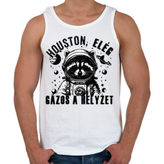 PRINTFASHION Houston, elég gázos a helyzet! - Férfi atléta - Fehér