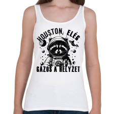 PRINTFASHION Houston, elég gázos a helyzet! - Női atléta - Fehér női trikó