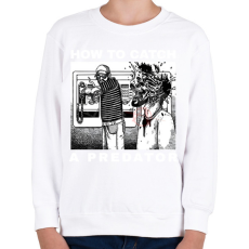 PRINTFASHION HOW TO CATCH A PREDATOR? - Gyerek pulóver - Fehér