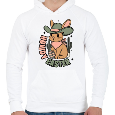 PRINTFASHION Howdy Easter - Férfi kapucnis pulóver - Fehér
