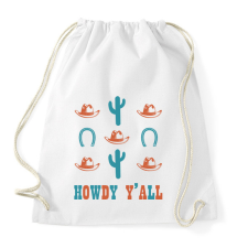 PRINTFASHION Howdy Y'all - Sportzsák, Tornazsák - Fehér tornazsák