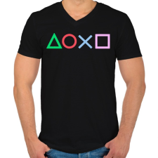 PRINTFASHION HOXK - Férfi V-nyakú póló - Fekete férfi póló